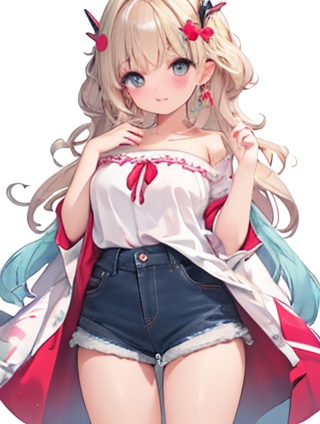 蓝色挑染与其它色彩的完美融合